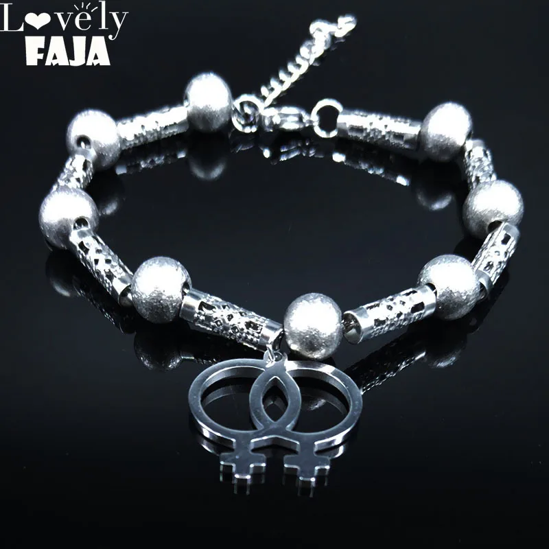 2021 модные лесбийские браслеты из нержавеющей стали серебряного цвета ювелирные