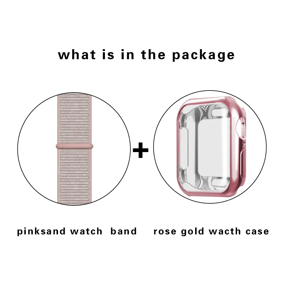 Нейлоновый ремешок+ чехол для Apple watch series 5/4/3/2/1, 42 мм, 38 мм, версия в едином положении во время занятий легкой атлетикой, ремешок для iwatch 40 мм 44 спортивный браслет