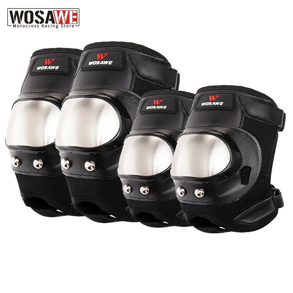 Наколенники из нержавеющей стали для мотоциклов набор налокотников мотокросса