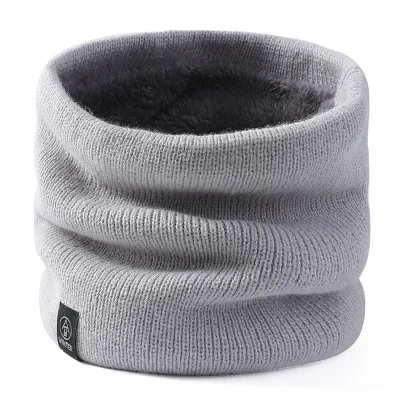 

Ring Women Neck Scarf Winter Knitted Cashmere-like Soft Thick Warm Solid Scarves High Elasticity Unisex Solid Collar Wraps