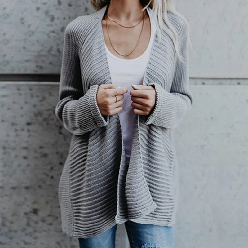 

2020 Autumn Winter Casual Oversized Knitted Cardigans Women Fashion Irregular Plus Size Sweaters Coats Ladies Loose Overcoats