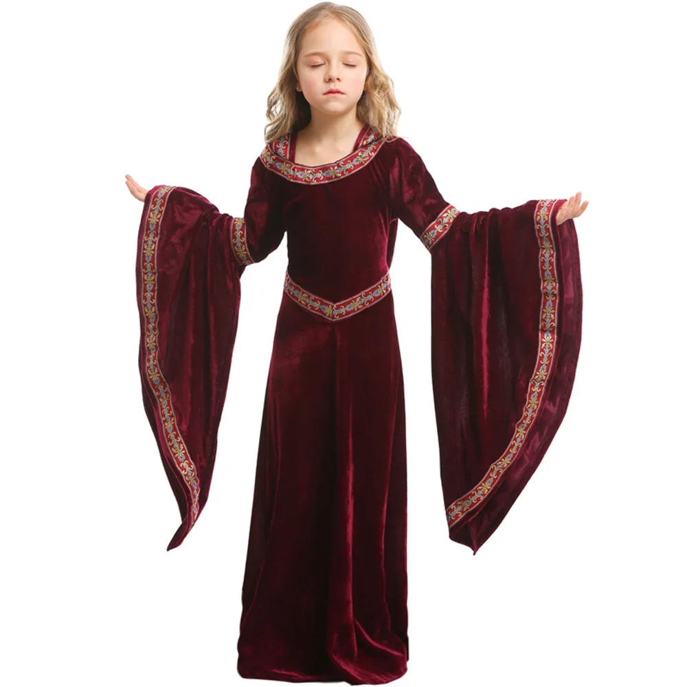 Halloween Princess Cosplay Costume for Girl Kids Medieval Renaissance Dresses European Dress | Тематическая одежда и