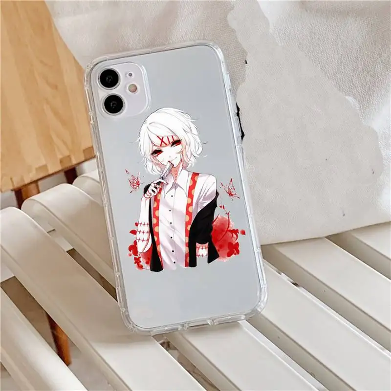 

anime JUUZOU SUZUYA Tokyo Ghouls Phone Case Transparent for iPhone 11 12 mini pro XS MAX 8 7 6 6S Plus X 5S SE 2020 XR