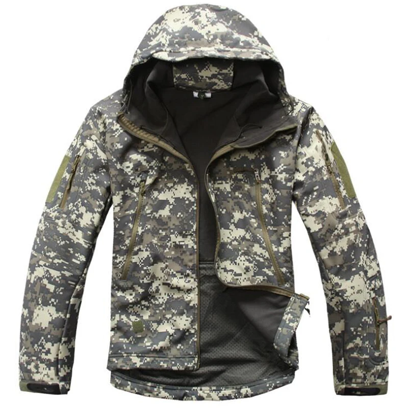 Куртка мужская тактическая камуфляжная водонепроницаемая с мягким корпусом