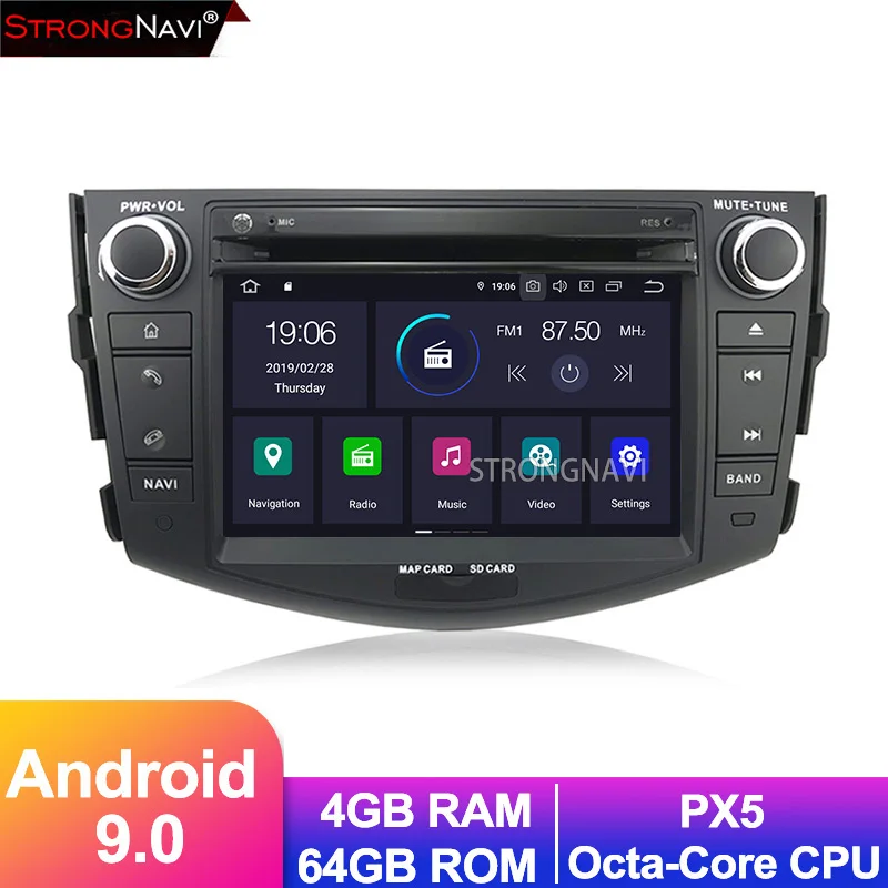 7 дюймов 2Din Android 9 0 Автомобильный мультимедийный плеер для Toyota Rav4 2006 2012 Поддержка