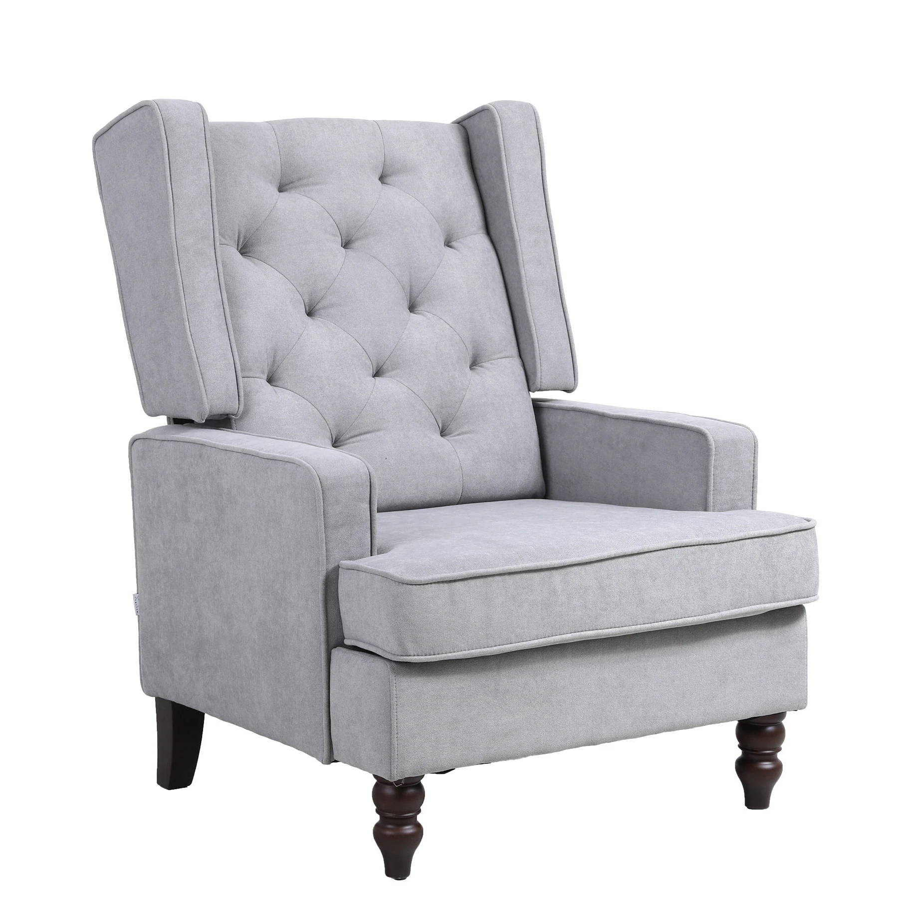 

Comfortable Rocking Chair 2 Assembly Schemes Living Room Comfy Accent Chair with Light Grey Fabric[US-Stock]