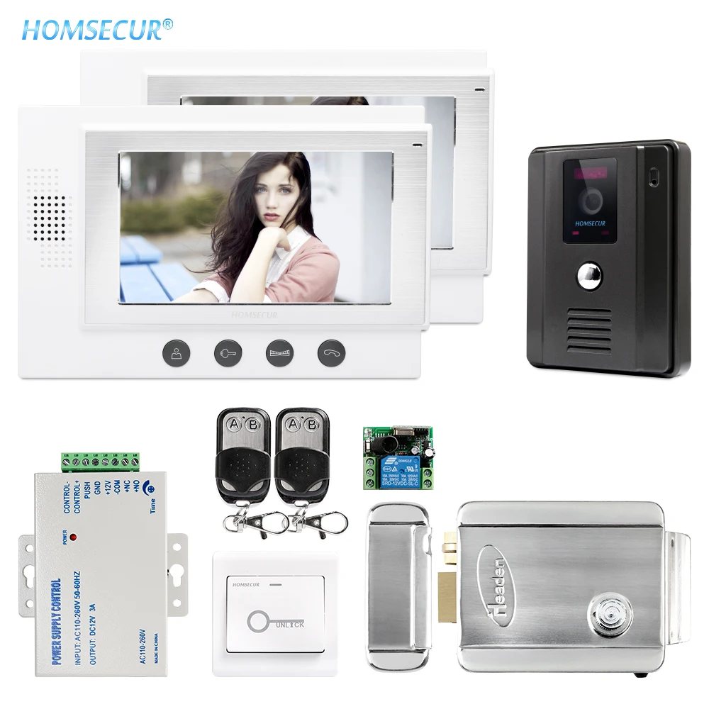 HOMSECUR 7 &quotПроводной Свободные Руки Видео и Аудио Смарт Дверной Звонок + Открытый