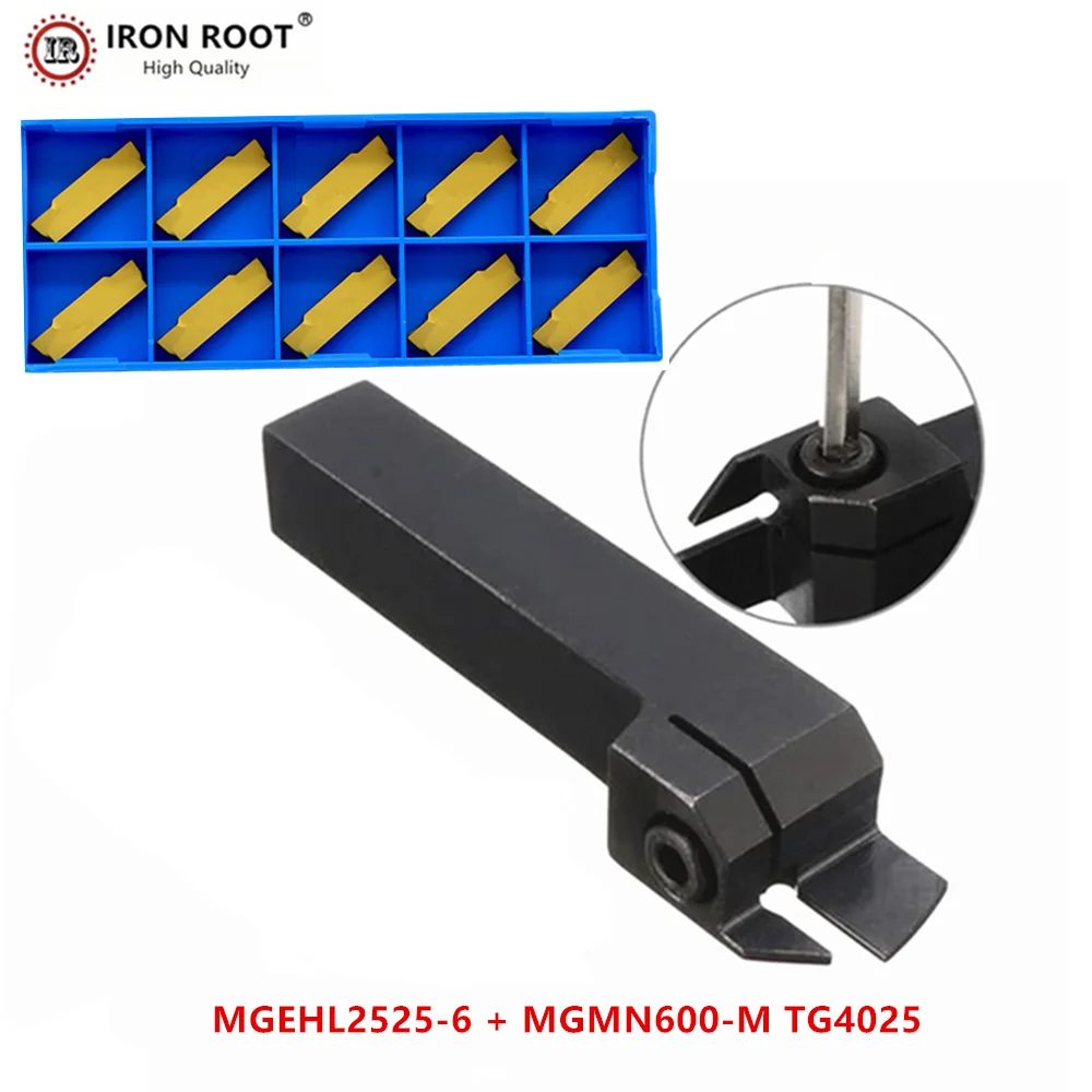 

IRON ROOT 1P MGEHR2525-6 / MGEHL2525-6 Grooving Turning Tool Holder +10P MGMN600 CNC Carbide Insert for Lathe Metal Machining