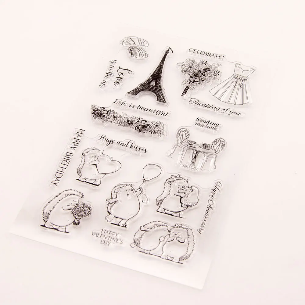 

Diy Transparent Silicone Rubber Standard Stamp for Scrapbooking Clear Stamps Card Making Stamps Hedgehog