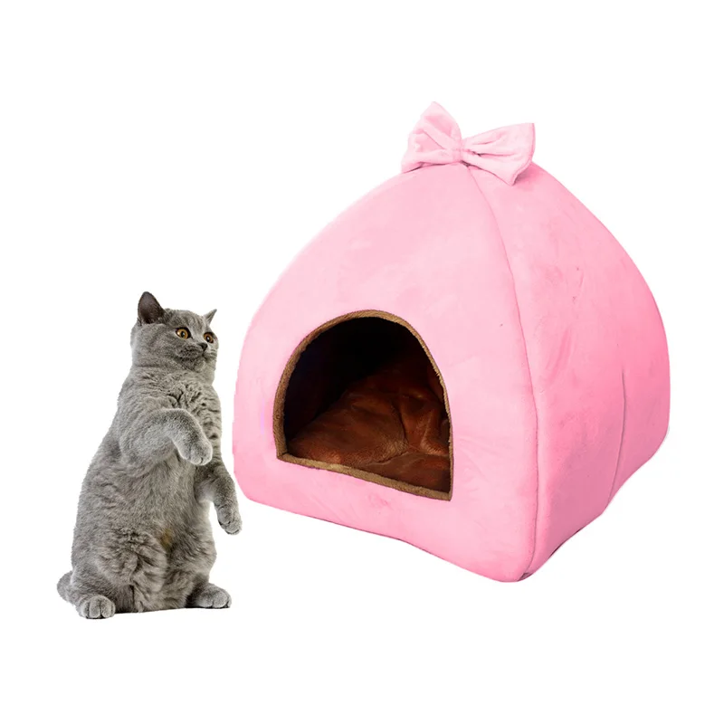 Распродажа Лежанка для кошек короткая плюшевая собачья будка удобные