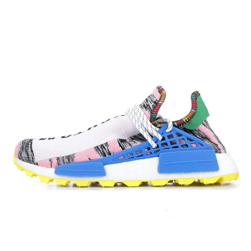 Мужские кроссовки для бега Hu trail pharrell williams, черные, синие женские и мужские кроссовки, модные спортивные кроссовки для бега - Цвет: Blue