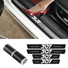 Для Peugeot 408 307 207 3008 5008 GT 2008 508 автомобильный Стайлинг 4 шт. наклейки из углеродного волокна на порог двери наклейки из углеродного волокна