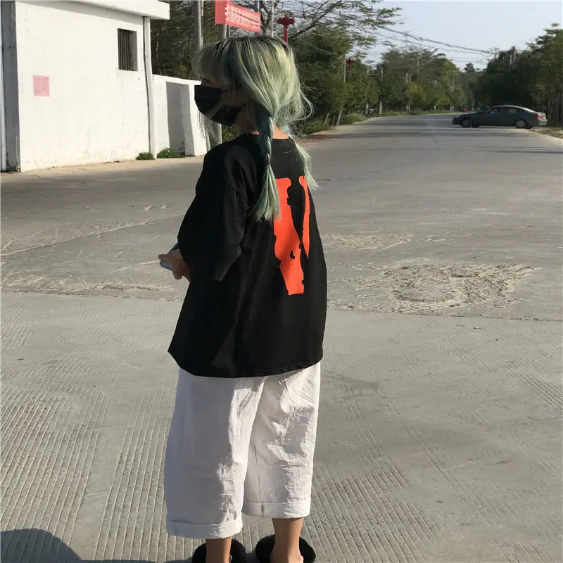 

T-shirt women's relaxed Korean style summer printing simple leisure girl student short sleeve top fashion