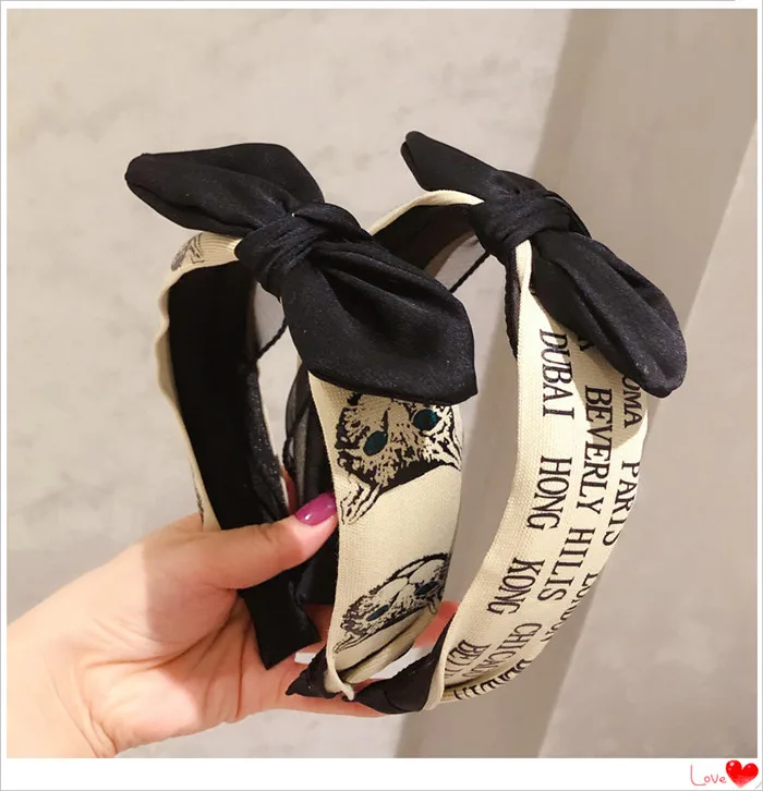 Широкая пластиковая повязка для волос с надписью кошачий глаз модный винтажный