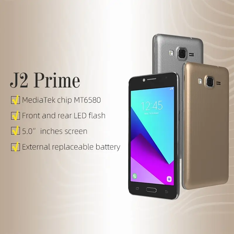 Смартфон J2 Prime Android MT6580 5 дюймовый мобильный телефон с фронтальной и задней