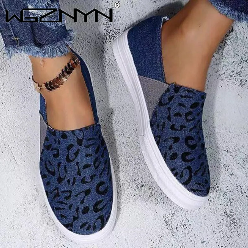 

Women's Fashion Slip on Loafers Lazy Shoes Leopard Printing Comfortable Flat Sleeve Summer Autumn Comfort Female Casual Sneakers