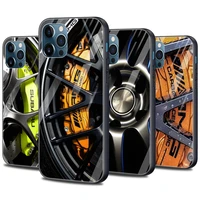 sport car hub phone case for iphone 13 12 11 mini xs max xr x 8 7 6s plus se bumper glass fundas caso smartphone