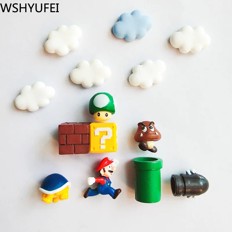 1 Набор милых резиновых 3D магнитов на холодильник в стиле супер Марио детские