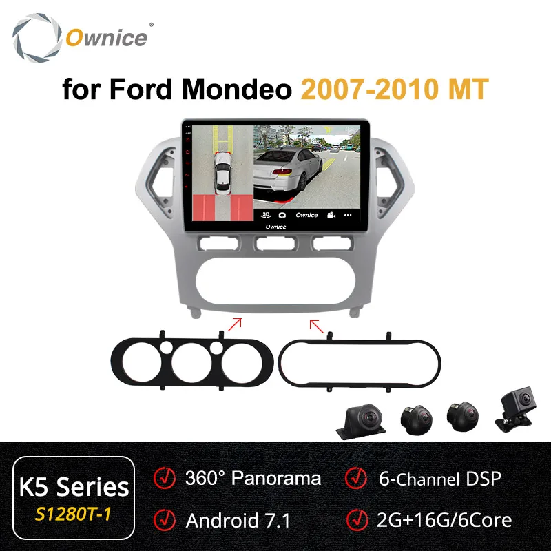 S1280-1 K5 Ownice K3 K5 K6 Android 9,0 2G ram 8 Core 10," автомобильный DVD gps навигатор радио плеер для Ford Mondeo 2007-2010 4G LTE DAB+ DVR - Цвет: S1280-1 K5
