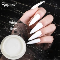 supwee 20g nail glitter set holographic glitter powder white and grey pure color dip powder set for nail art design