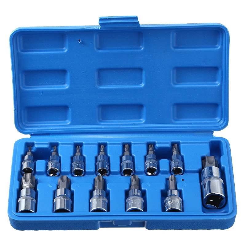 Набор торцевых головок для ручных инструментов с чехлом 13 шт. 1/4 дюйма 3/8 1/2 |