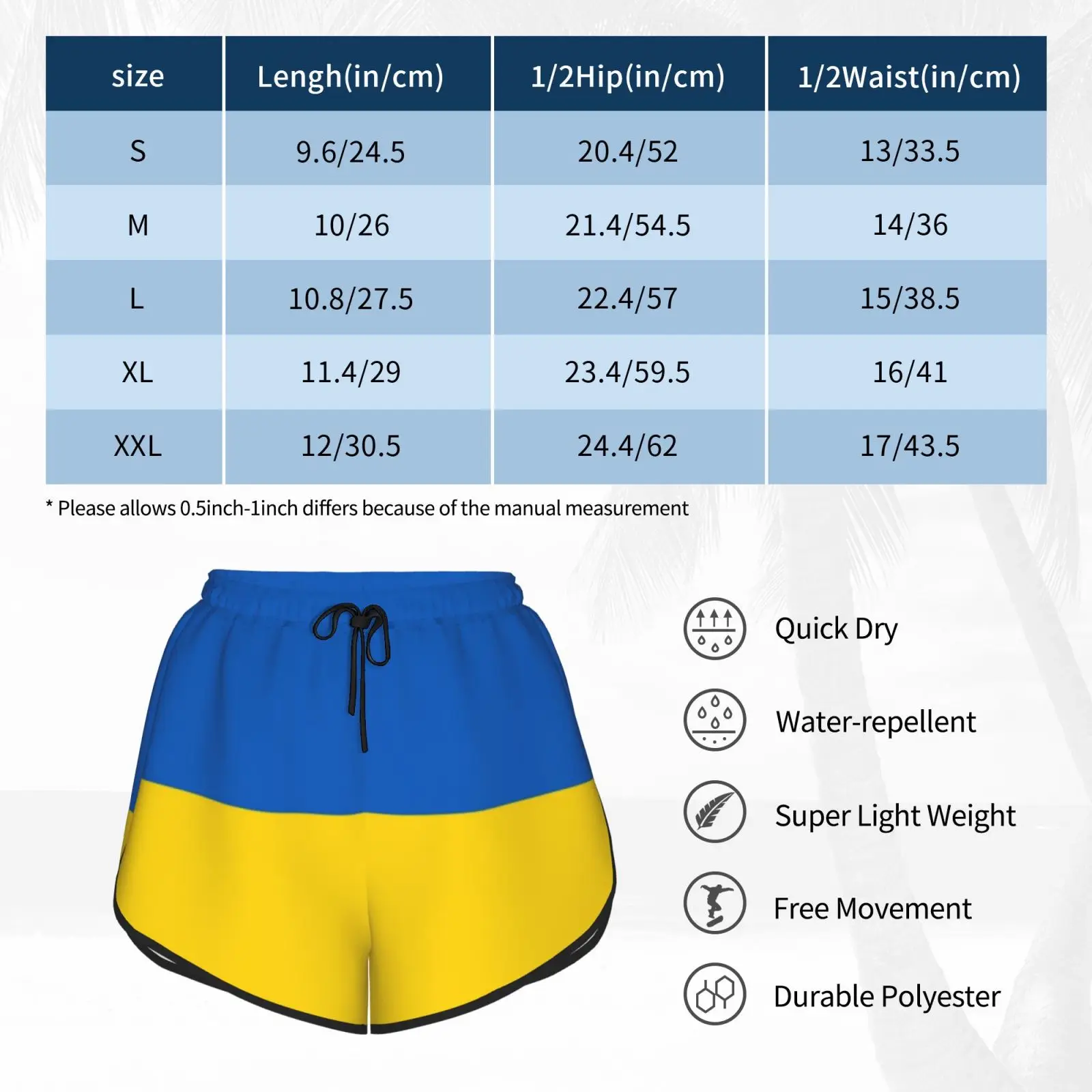 

Flag Of Ukraine Swim Shorts Women Beach Shorts Ukraine Flag Ukrainian Kiev Europe Country Kyiv Typography Blue Ukraine
