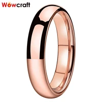 4mm rose gold wedding bands tungsten rings for women polished shiny domed comfort fit