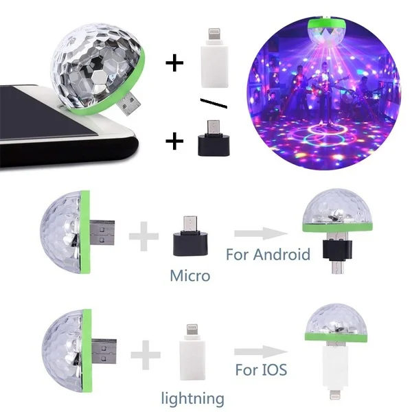 

Multi Color USB LED Car Interior Lighting Kit Atmosphere Light Neon Lamps RGB Disco DJ Stage Lighting for Home Party Decor