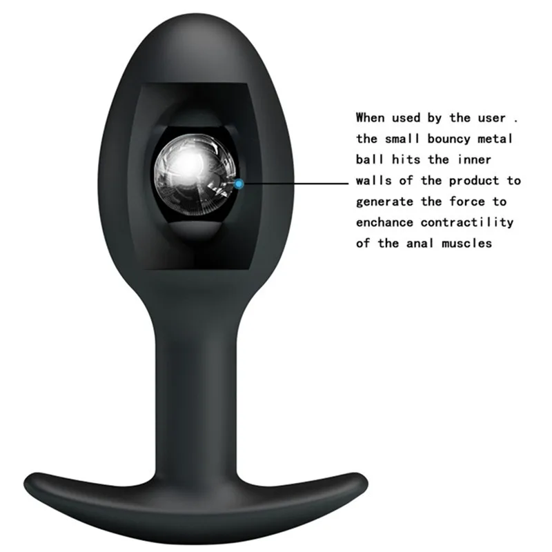 Анальный расширитель простаты силиконовый с металлическим шариком внутри для