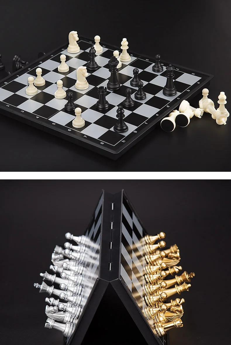 Высокое Качество магнитная шахматная доска средневековый Золотой и Серебряный