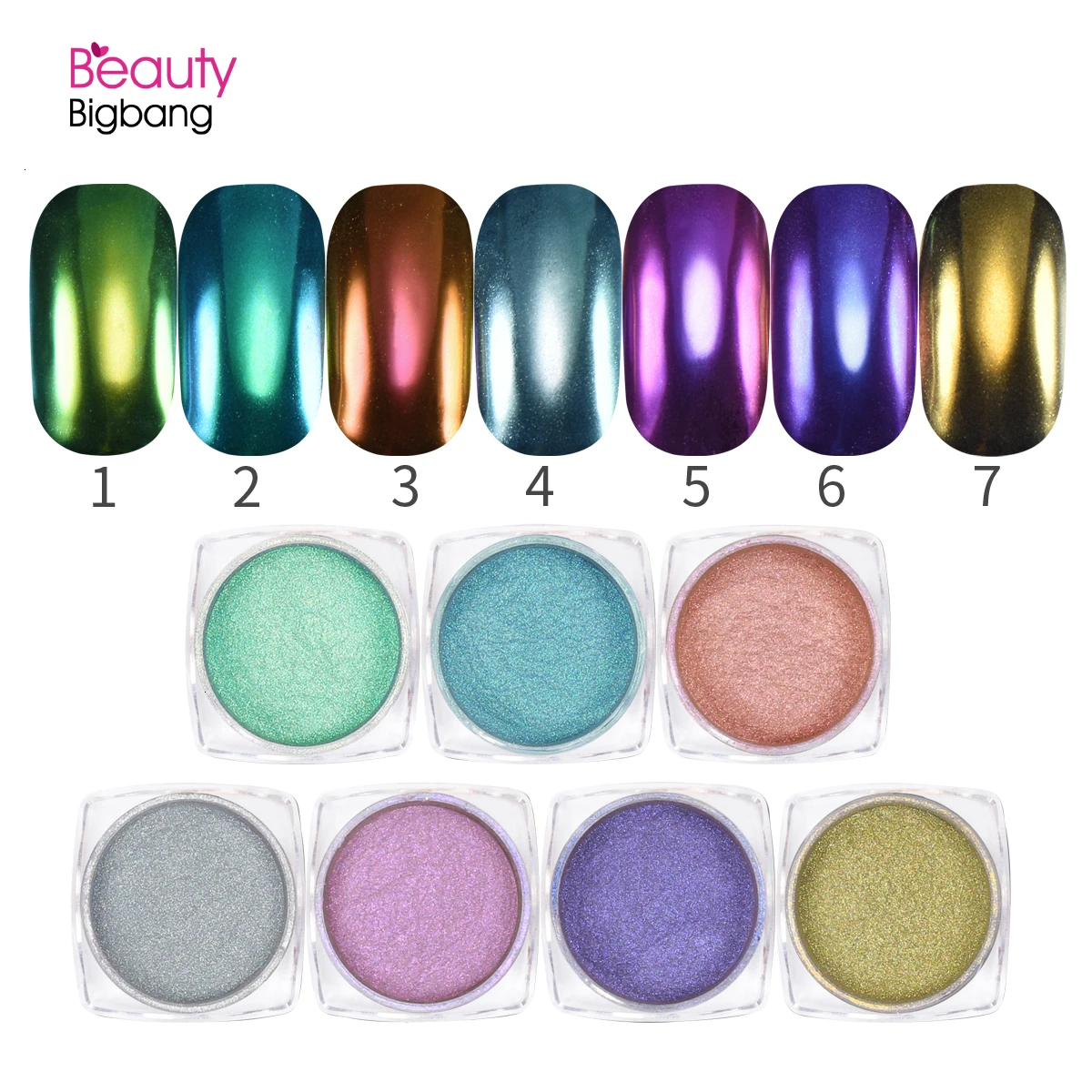 BEAUTYBIGBANG 1 г зеркальные Блестки для ногтей Пудра УФ гель полировка хром краска с хлопьями пыль DIY украшения для ногтей