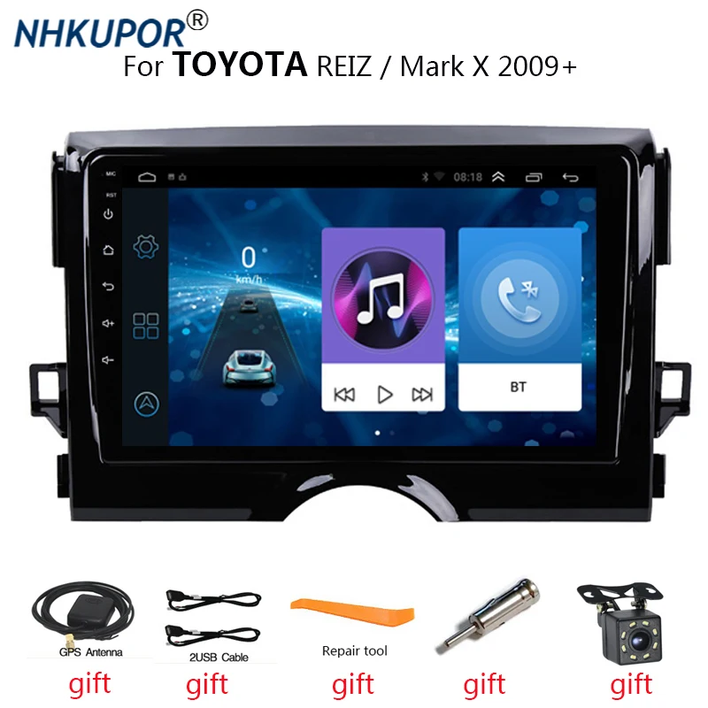 

Автомагнитола 2 Din, 9 дюймов, Android, для TOYOTA REIZ/Mark X 2009 +, Автомагнитола для Carplay, GPS-навигация, BT, аудиоплеер