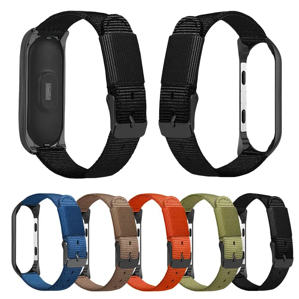 New Premium Canvas Replacement Wristband With Black Frame Watch Band For MiBand 4 Mi 3 Xiaomi 4/3 Smart Bracelet | Электроника
