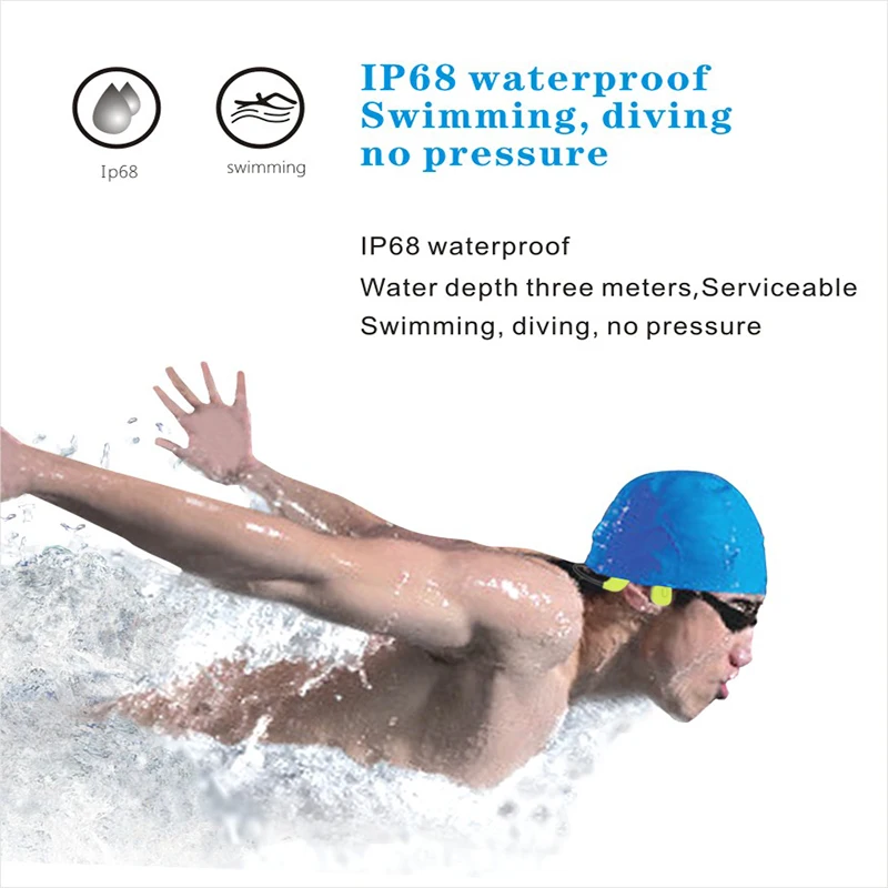 

Y8 Wireless Bluetooth Bone Conduction Earphone Stereo Earbud 32GB IPX8 Waterproof Sport Swimm Headphone Diving Headset With Mic