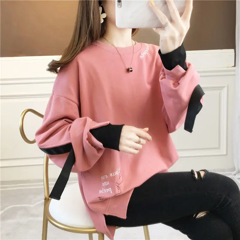 

Autumn winter Women crewneck sweatshirt for teen girls oversize anime sweater long sleeve jumper vintage Pullover Woman clothes
