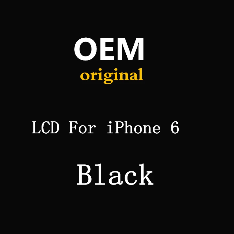 For iPhone 6 Black OEM ЖК-дисплей сенсорный экран для iPhone 6 6plus 6s plus 7 черный белый сборка Замена с инструментами - Цвет: For iPhone 6 Black