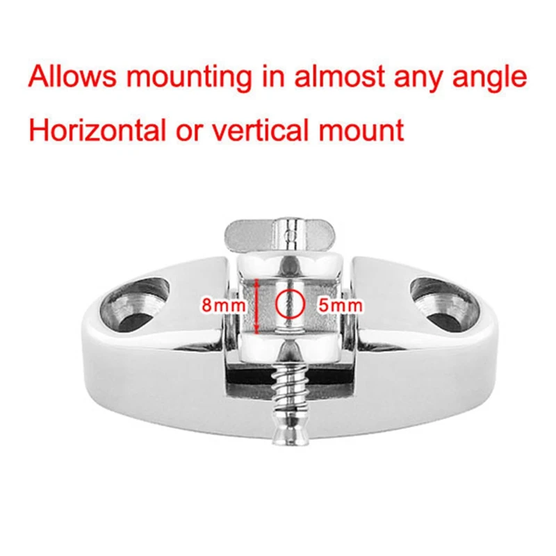 

Boat Bimini Top Mount Swivel Stainless Steel 316 Deck Hinge with Rubber Pad Quick Release Pin Marine Accessories
