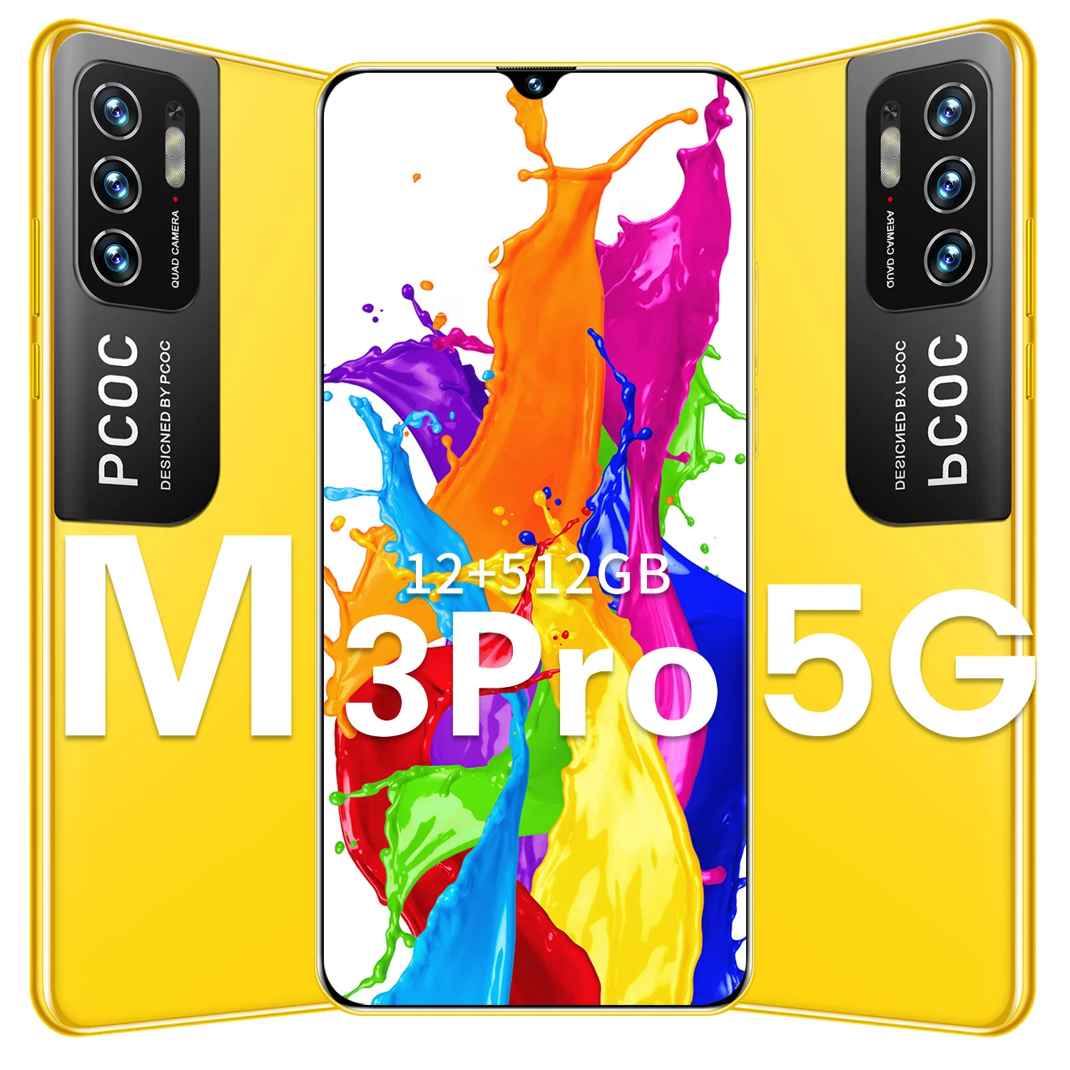 

Global Version M3 Pro 5G CellPhones 6800mAh Android 10 6.72" Phone 16MP+32MP 16GB RAM 512GB ROM Celulares Unlocked Smartphones