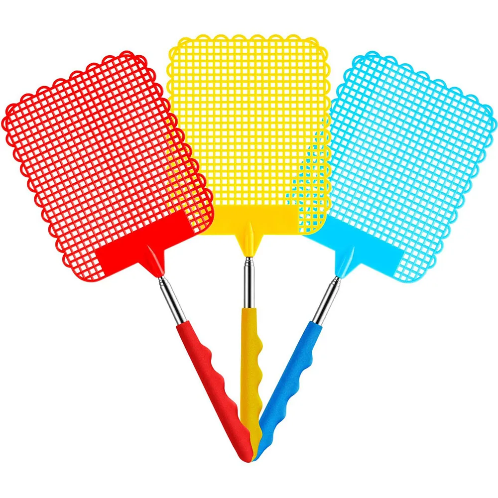 

Artracyse 3 Pieces Large Extendable Fly Swatter Manual Pest Control with Telescopic Handle Durable and Sturdy Lightweight