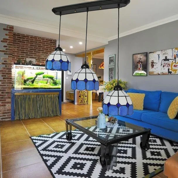 Европейский Средиземноморский минималистичный тройной подвесной светильник