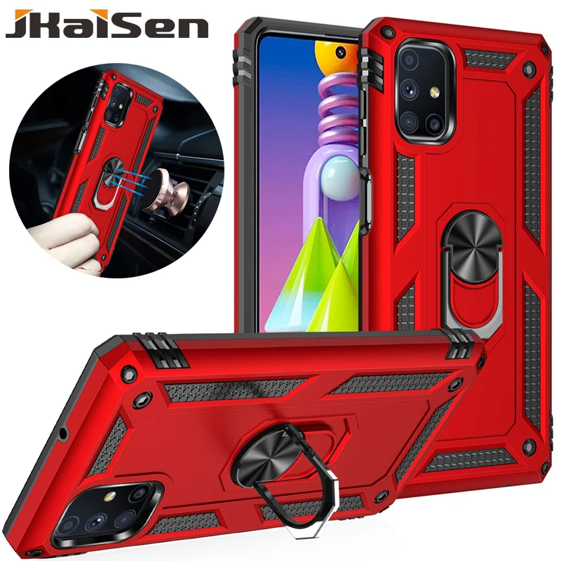 

JKaiSen Shockproof Armor Phone Case For Samsung Galaxy A42 A22 A82 Car Holder Ring Protection Cover For Samsung M51 M31 M21 M32