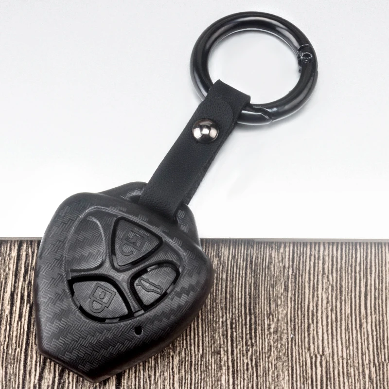 

Fashion ABS Carbon Fiber Car Key Case Cover For Toyota Reiz Prado Mark Corolla Camry Crown Rav4 Yaris Avensis Prado Car Styling