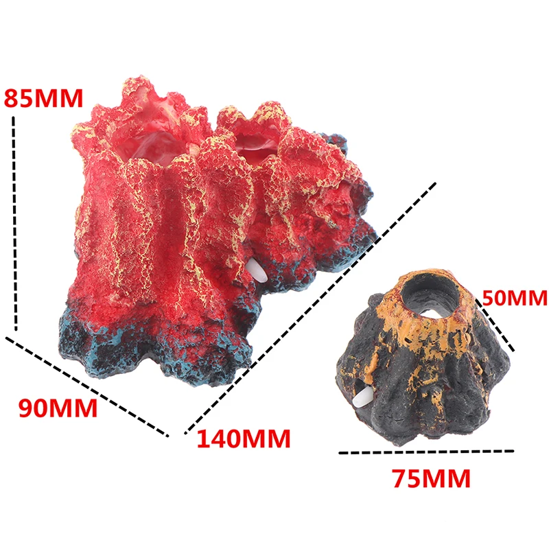 2 стиля Творческий вулкан для аквариума Форма и воздушный пузырь камень
