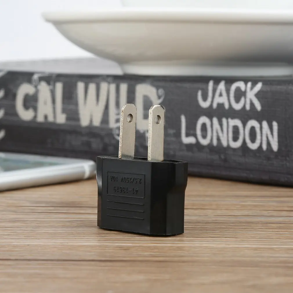 1 шт. зарядное устройство конвертер штекер Адаптер черный ЕС в США AC вилка адаптер