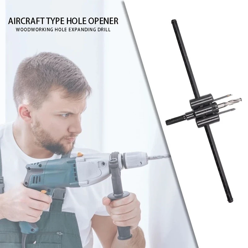 

30-120/200/300mm Adjustable Circle Hole Cutter Wood Drywall Drill Bit Saw Round Cut Blade Aircraft Type DIY Woodworking Tool
