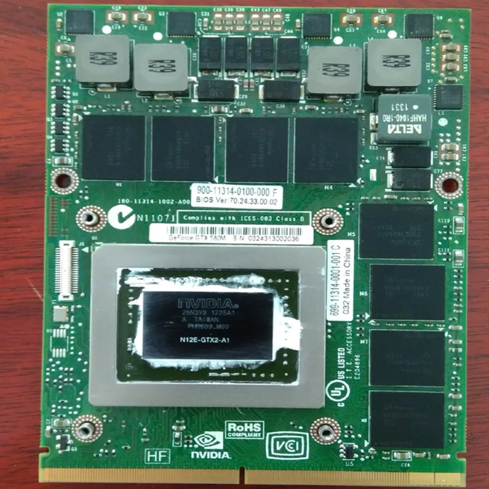 Tarjeta de video original GTX 580M GTX580M 2GB N12E GTX2 A1 para Dell Alienware M15X M17X M18X Reemplazo tarjeta gragica GPU|Компьютерные