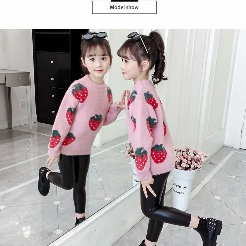 Женский зимний трикотажный свитер с круглым вырезом | Детская одежда и обувь