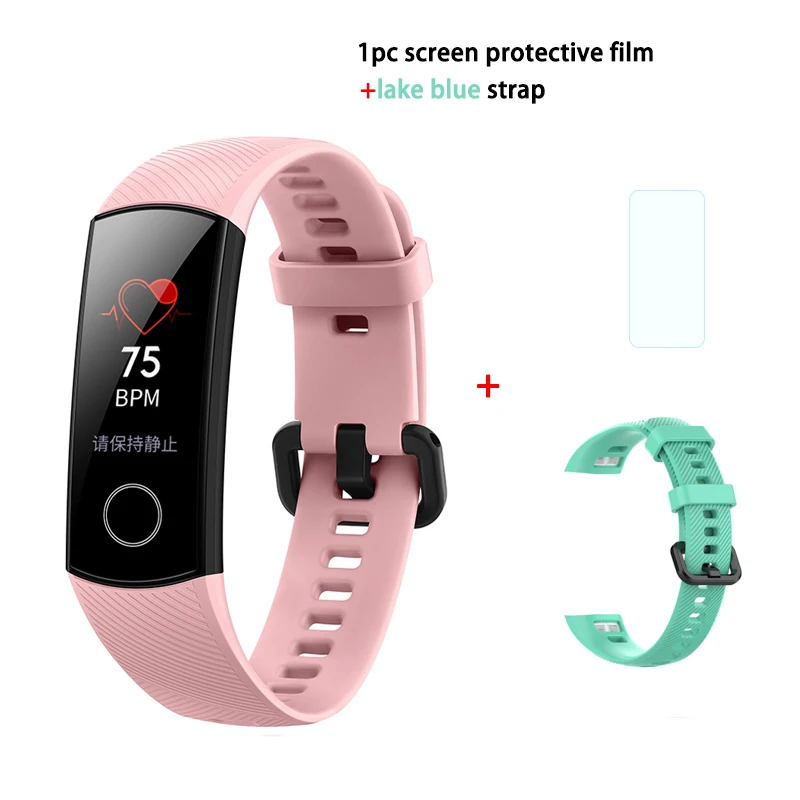 pink add lake blue Фитнес-трекер HUAWEI Honor Band 4 6-осевым инерционным монитор сердечного ритма полный сенсорный экран AMOLED Цвет Экран смарт-браслет - Цвет: pink add lake blue