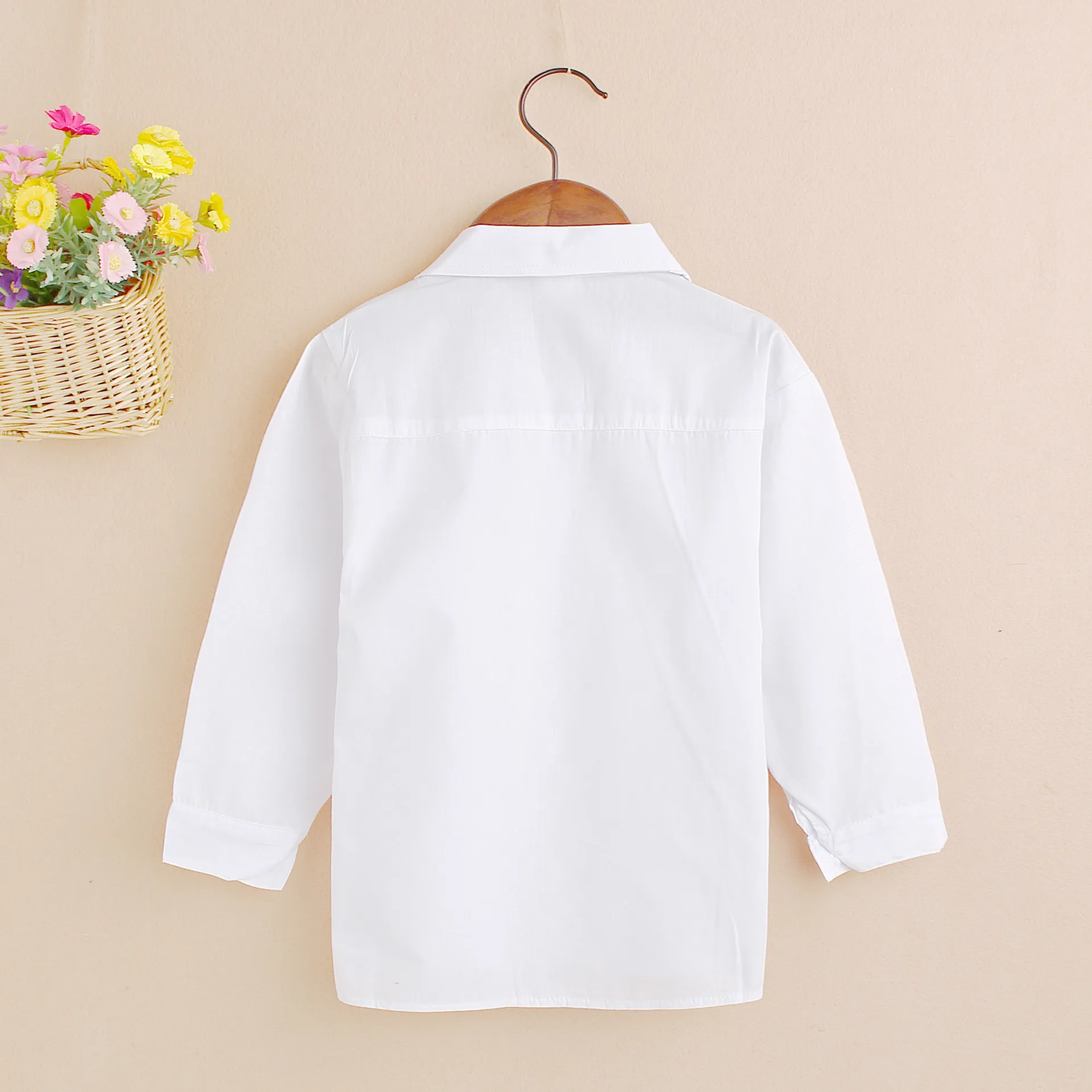 

2021 children's clothing spring new big boy boy white shirt children's cotton long-sleeved shirt costume