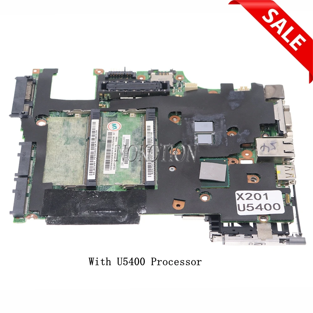 

NOKOTION 75Y4199 Main board For Lenovo ThinkPad X201 Laptop Motherboard With U5400 CPU On board DDR3